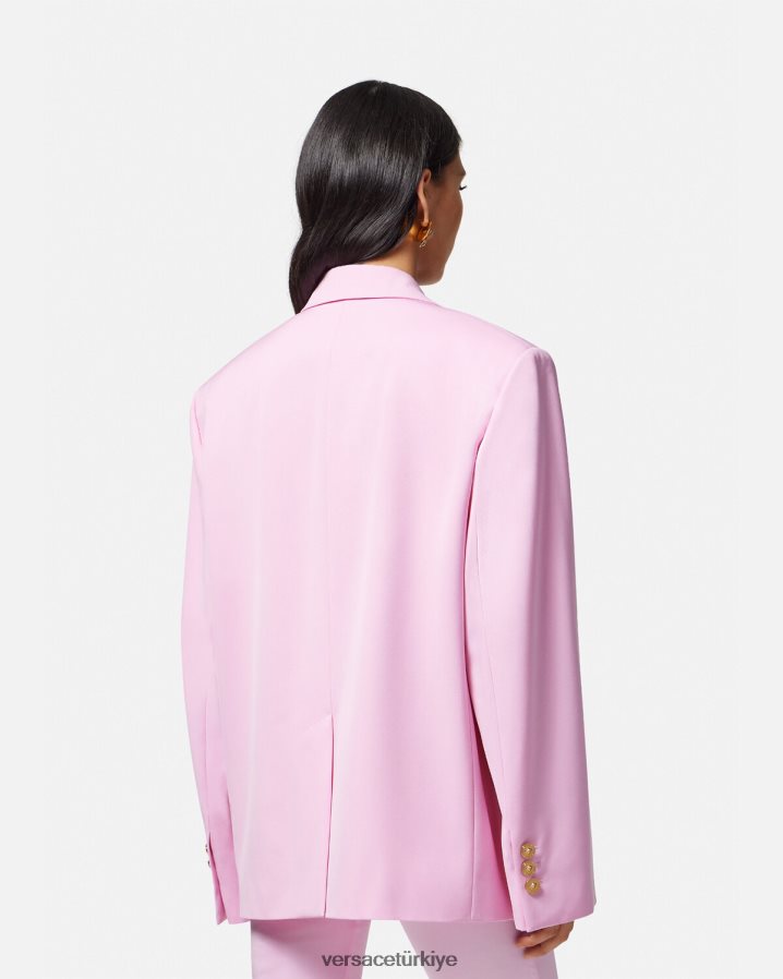 Versace medusa büyük beden blazer kadınlar pembe Giyim B0HHR8105