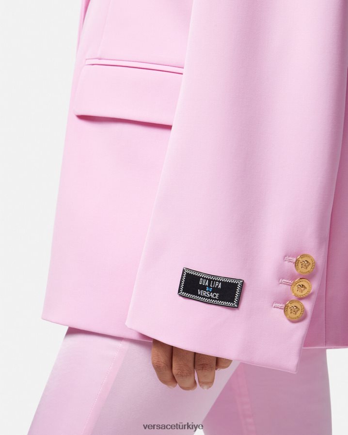 Versace medusa büyük beden blazer kadınlar pembe Giyim B0HHR8105