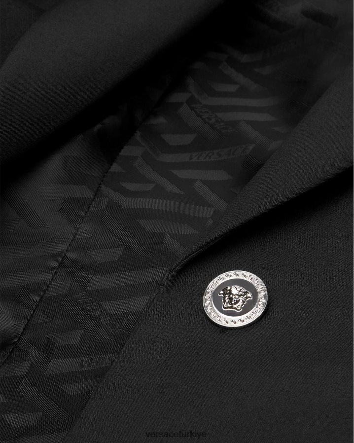 Versace medusa tek sıra düğmeli blazer kadınlar siyah Giyim B0HHR8116