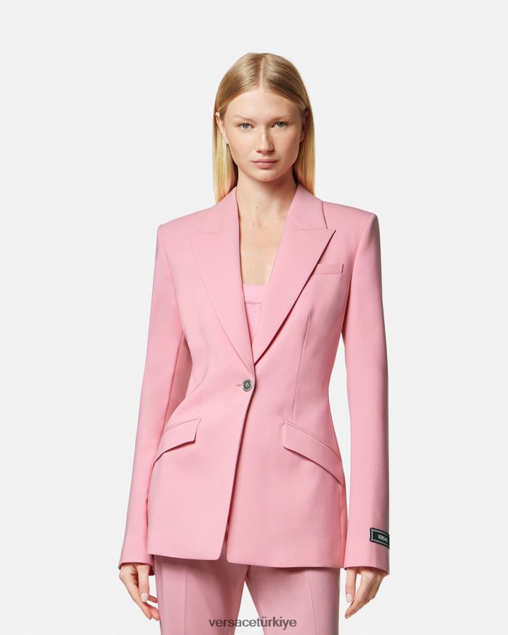 Versace medusa tek sıra düğmeli blazer kadınlar tek renk Giyim B0HHR8108