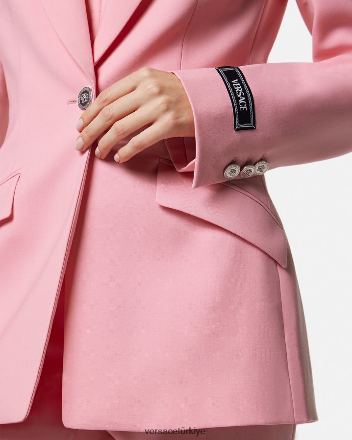 Versace medusa tek sıra düğmeli blazer kadınlar tek renk Giyim B0HHR8108