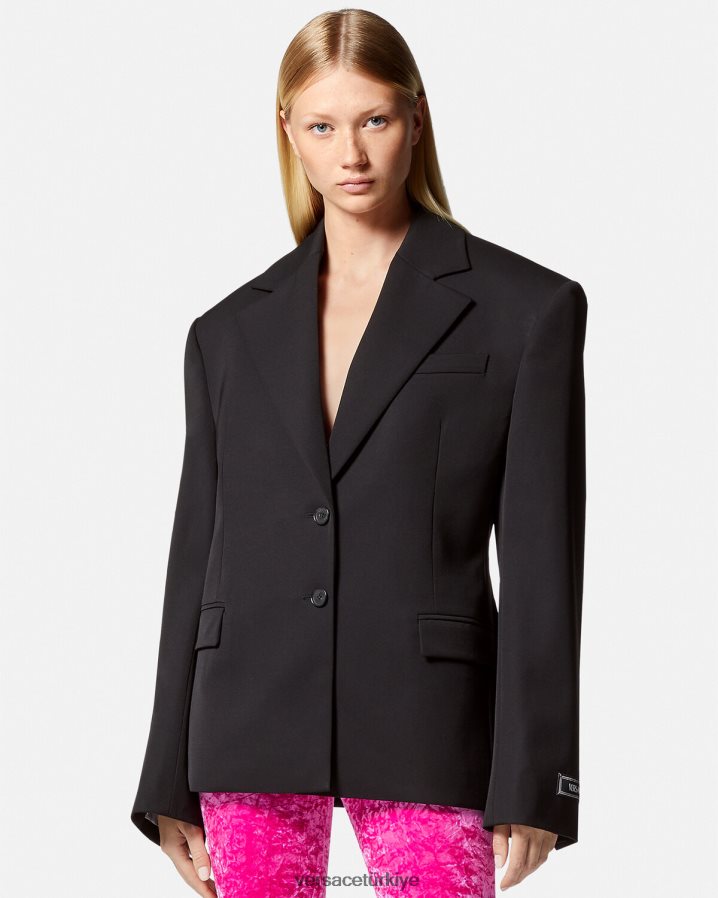 Versace tek sıralı blazer kadınlar siyah Giyim B0HHR8112