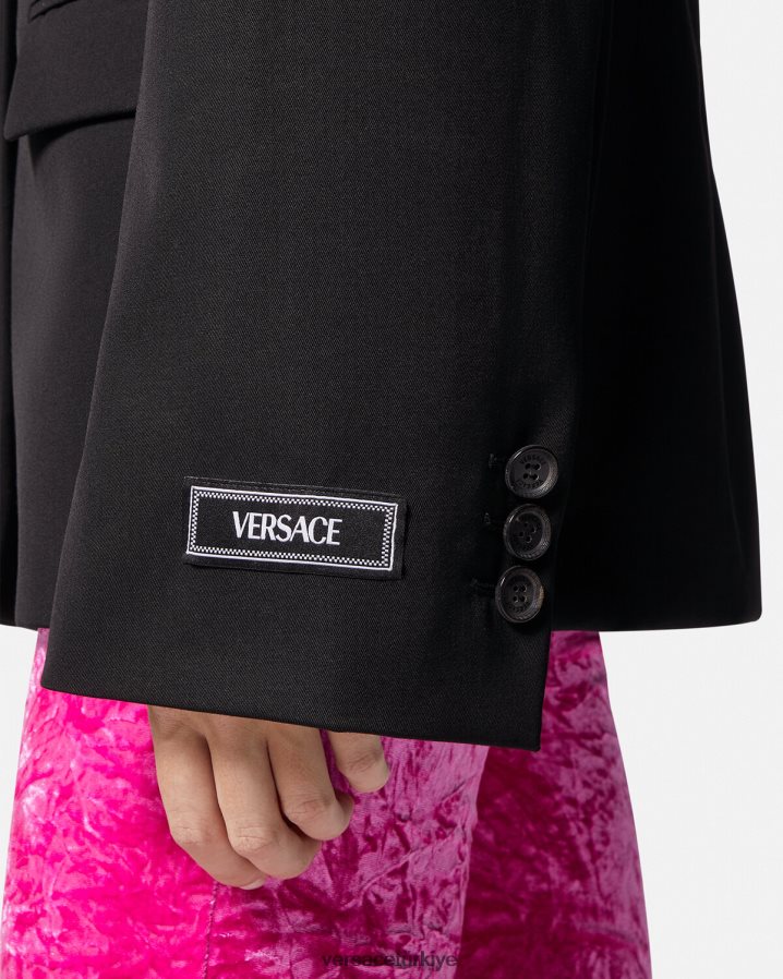 Versace tek sıralı blazer kadınlar siyah Giyim B0HHR8112