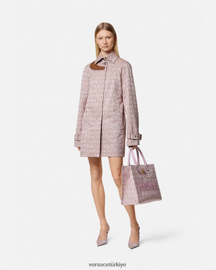 Versace allover kısa trençkot kadınlar pembe ve baskı Giyim B0HHR883
