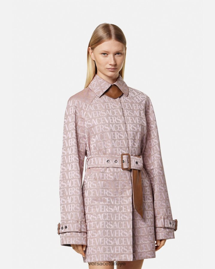 Versace allover kısa trençkot kadınlar pembe ve baskı Giyim B0HHR883