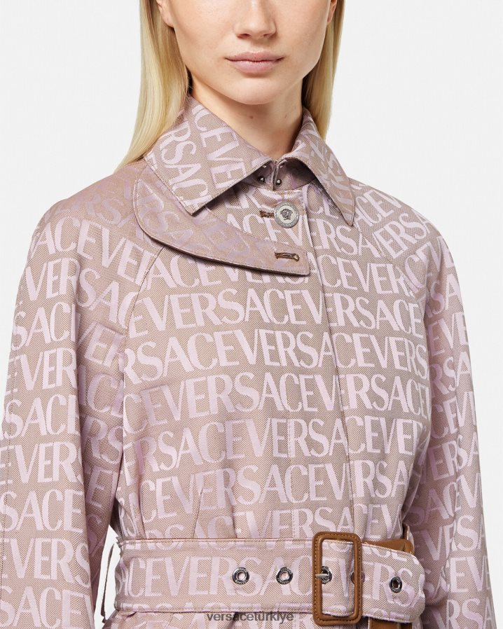 Versace allover kısa trençkot kadınlar pembe ve baskı Giyim B0HHR883