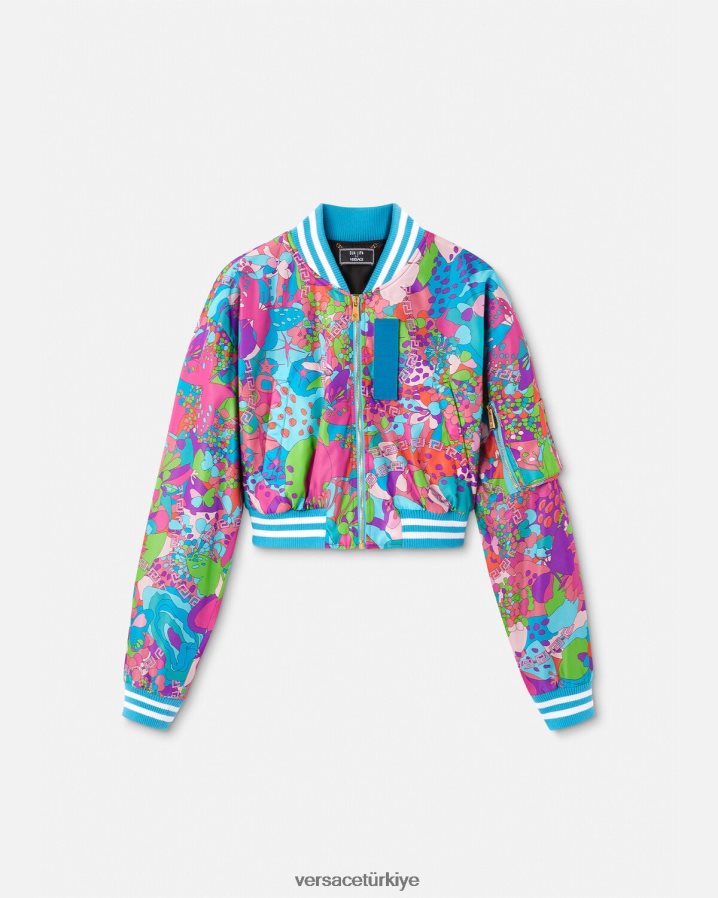 Versace çiçekli yazlık mahsul bomber ceket kadınlar tek renk Giyim B0HHR879