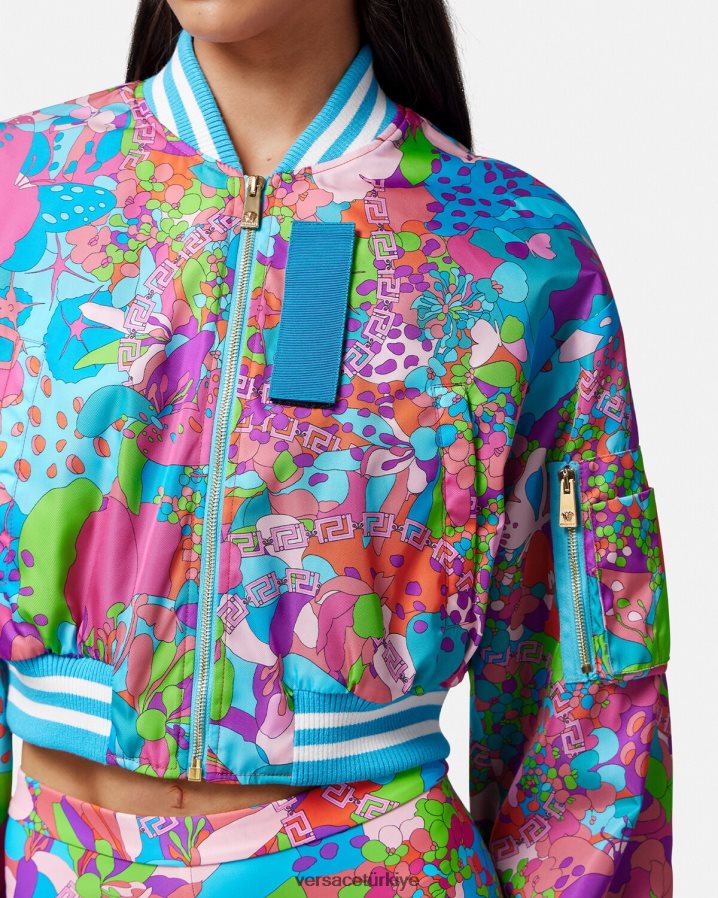 Versace çiçekli yazlık mahsul bomber ceket kadınlar tek renk Giyim B0HHR879