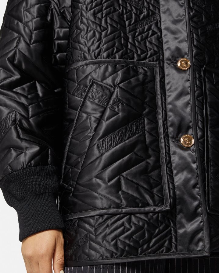 Versace çift ​​taraflı medusa orkide ceket kadınlar siyah ve baskı Giyim B0HHR899