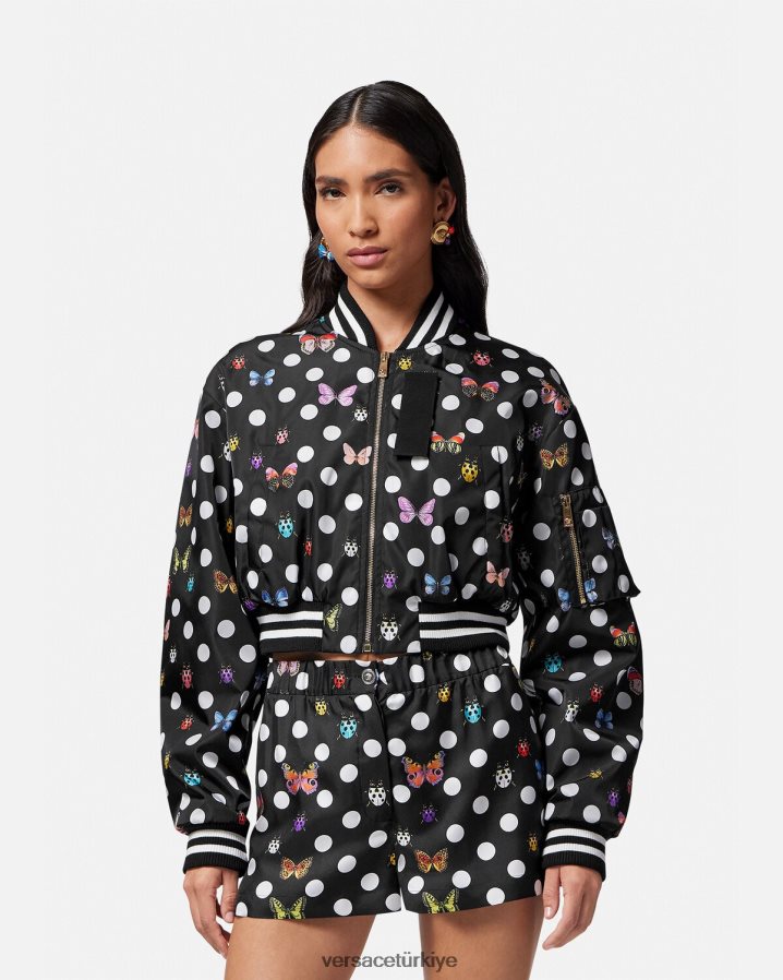 Versace kelebekli bomber ceket kadınlar tek renk Giyim B0HHR878
