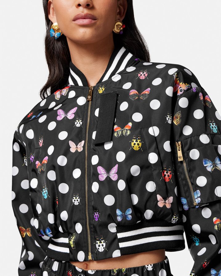 Versace kelebekli bomber ceket kadınlar tek renk Giyim B0HHR878