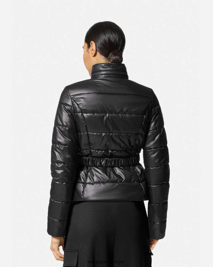 Versace logolu şişme ceket kadınlar siyah Giyim B0HHR894