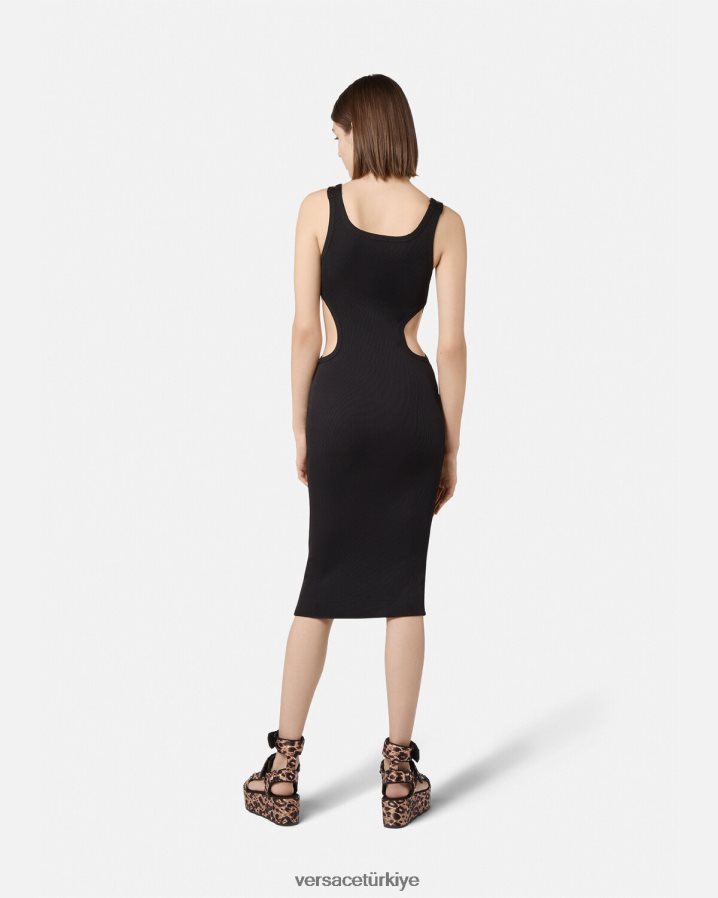 Versace barok couture1 tokalı elbise kadınlar siyah Giyim B0HHR82197