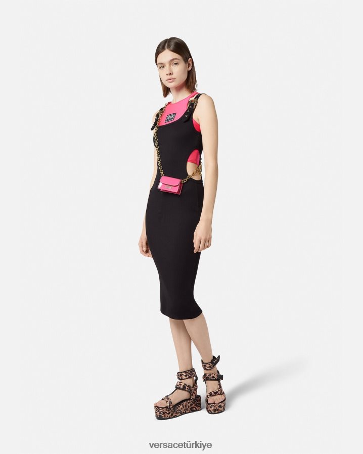 Versace barok couture1 tokalı elbise kadınlar siyah Giyim B0HHR82197