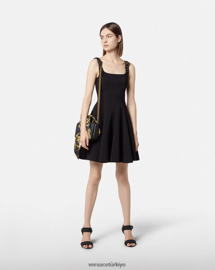 Versace barok couture1 tokalı elbise kadınlar siyah Giyim B0HHR82198