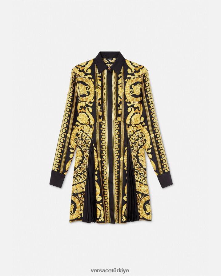 Versace barok ipek midi gömlek elbise kadınlar Yazdır Giyim B0HHR834