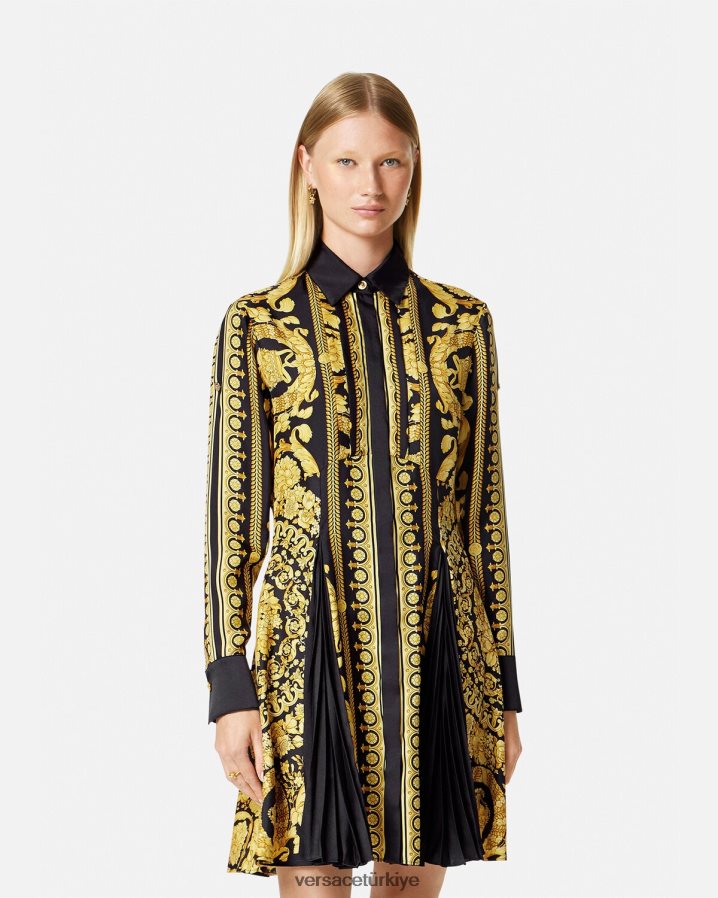 Versace barok ipek midi gömlek elbise kadınlar Yazdır Giyim B0HHR834