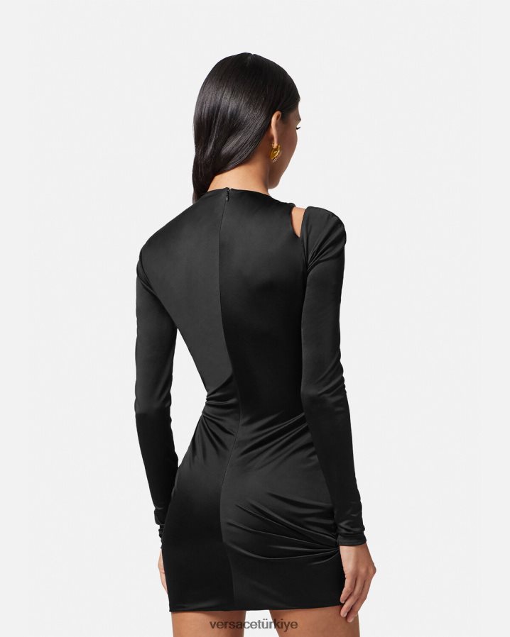 Versace çiçekli yazlık düğümlü mini elbise kadınlar tek renk Giyim B0HHR822