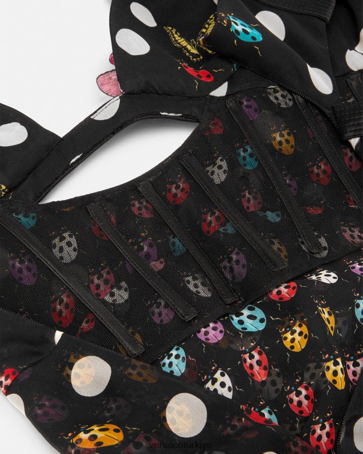 Versace işlemeli kelebekler elbisesi kadınlar tek renk Giyim B0HHR81