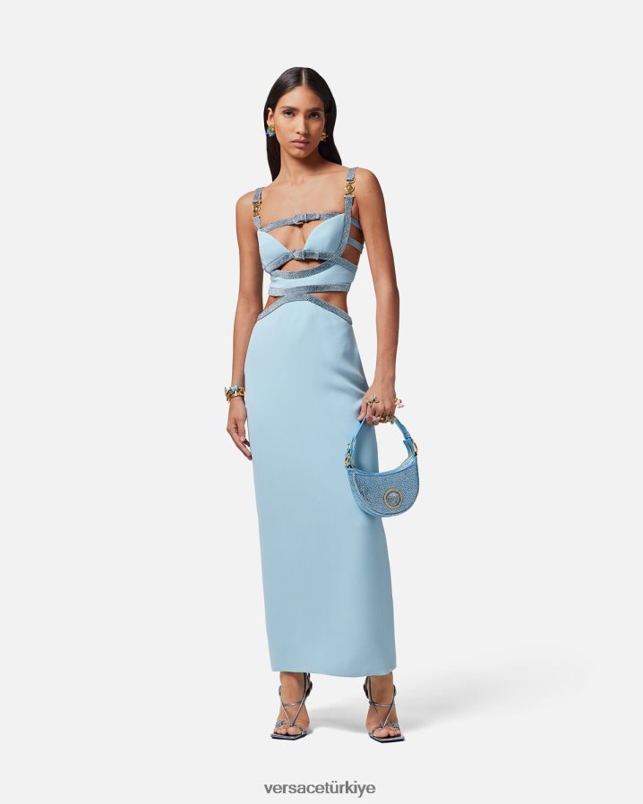 Versace kristal medusa '95 kesim elbisesi kadınlar tek renk Giyim B0HHR818