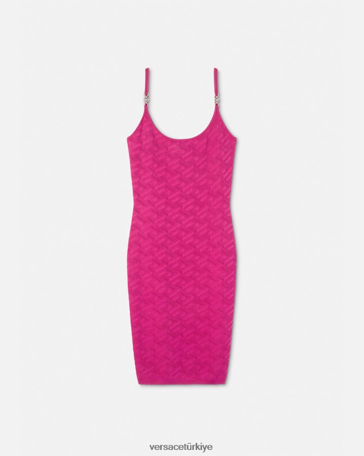 Versace la greca medusa '95 midi elbise kadınlar fuşya Giyim B0HHR830