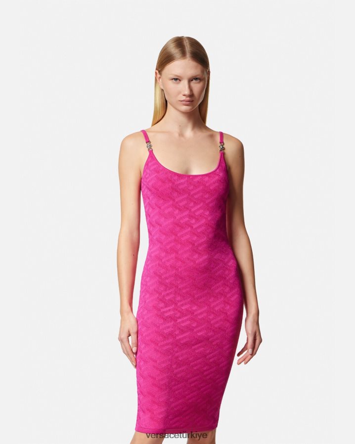 Versace la greca medusa '95 midi elbise kadınlar fuşya Giyim B0HHR830