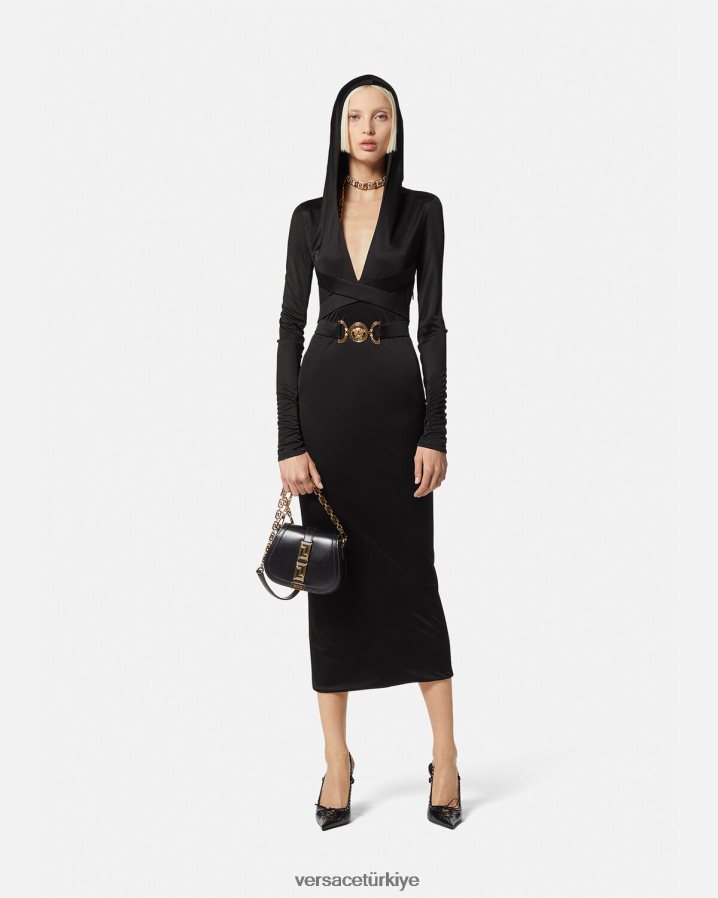 Versace medusa '95 kapüşonlu elbise kadınlar siyah Giyim B0HHR836