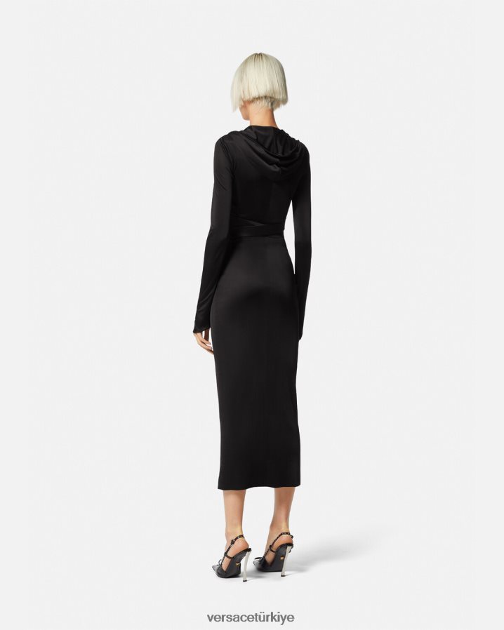 Versace medusa '95 kapüşonlu elbise kadınlar siyah Giyim B0HHR836