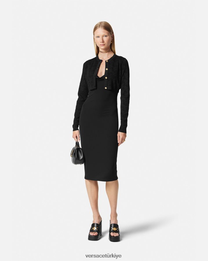 Versace medusa '95 midi elbise kadınlar siyah Giyim B0HHR840