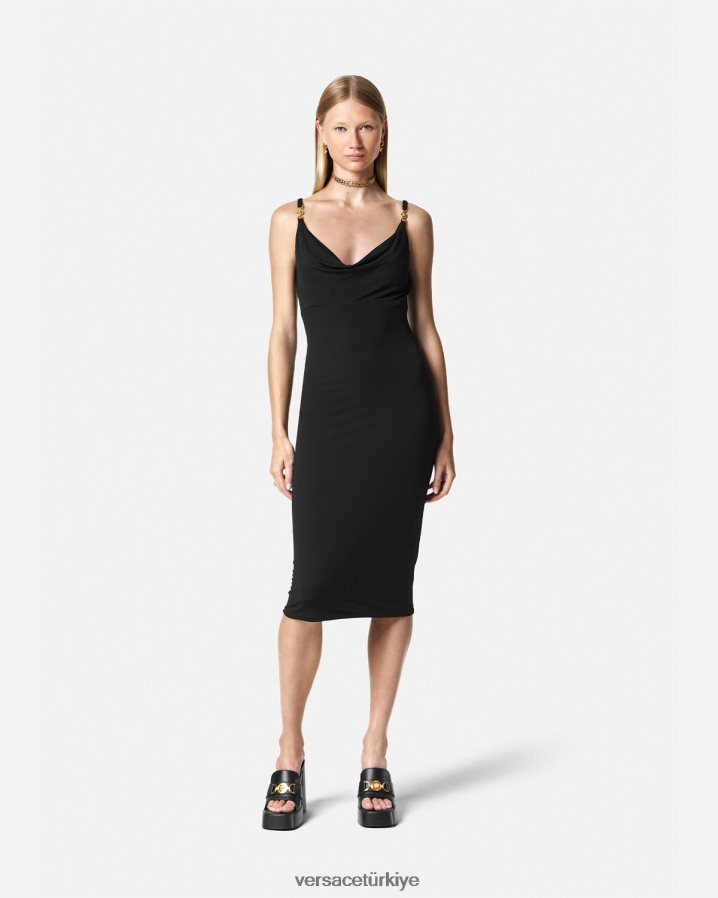 Versace medusa '95 midi elbise kadınlar siyah Giyim B0HHR840