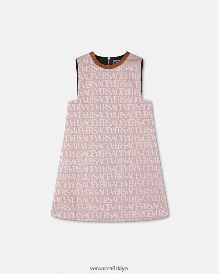 Versace mini elbise kadınlar pembe ve baskı Giyim B0HHR826