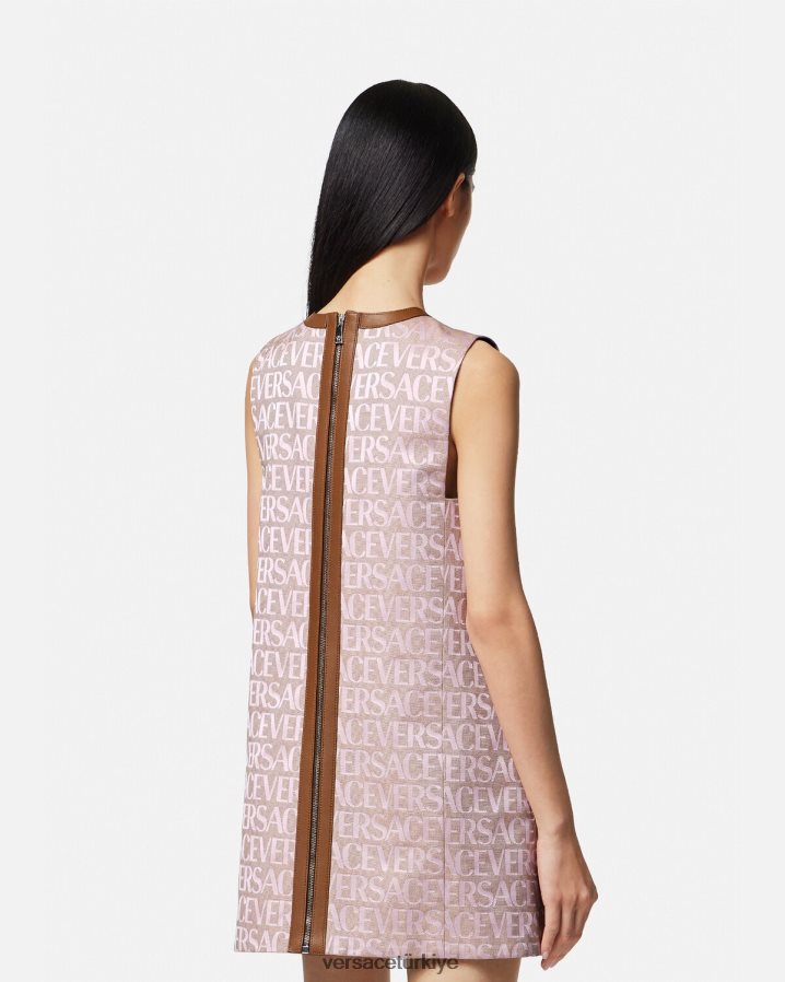 Versace mini elbise kadınlar pembe ve baskı Giyim B0HHR826