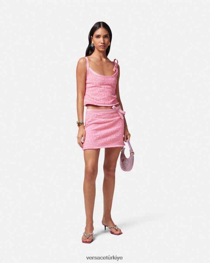 Versace allover çengelli iğneli mini etek kadınlar pembe Giyim B0HHR8159