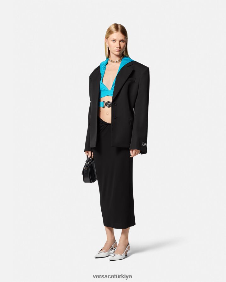 Versace haddelenmiş kalem etek kadınlar siyah Giyim B0HHR8185