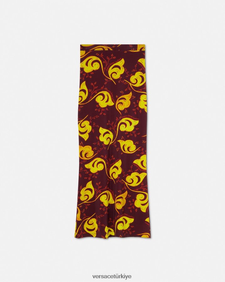 Versace ince dallar midi etek kadınlar menekşe Giyim B0HHR82181