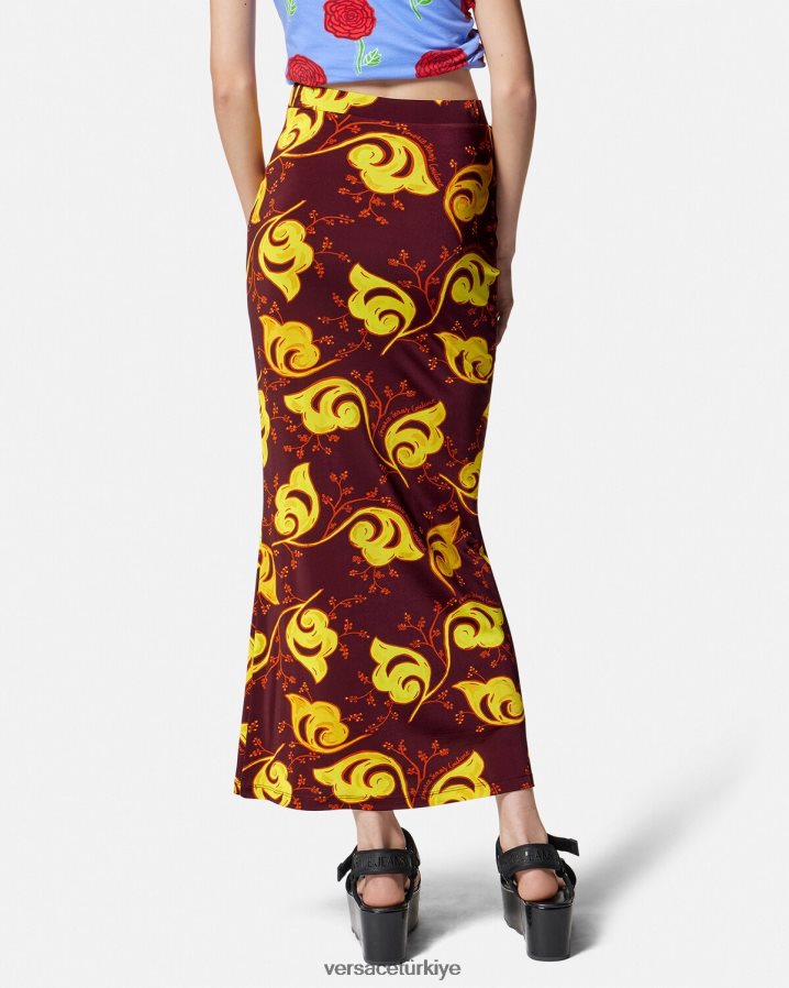 Versace ince dallar midi etek kadınlar menekşe Giyim B0HHR82181