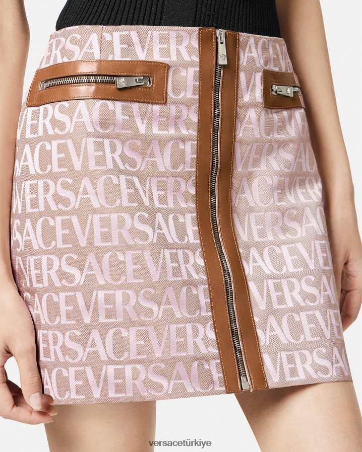 Versace mini etek kadınlar pembe ve baskı Giyim B0HHR8165