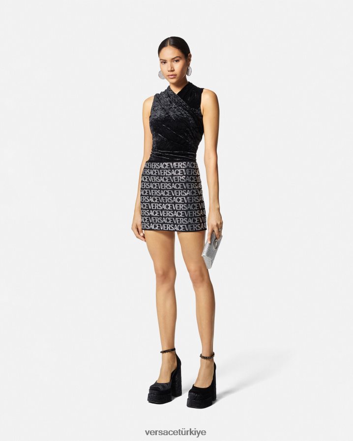 Versace mini etek kadınlar siyah Giyim B0HHR8177