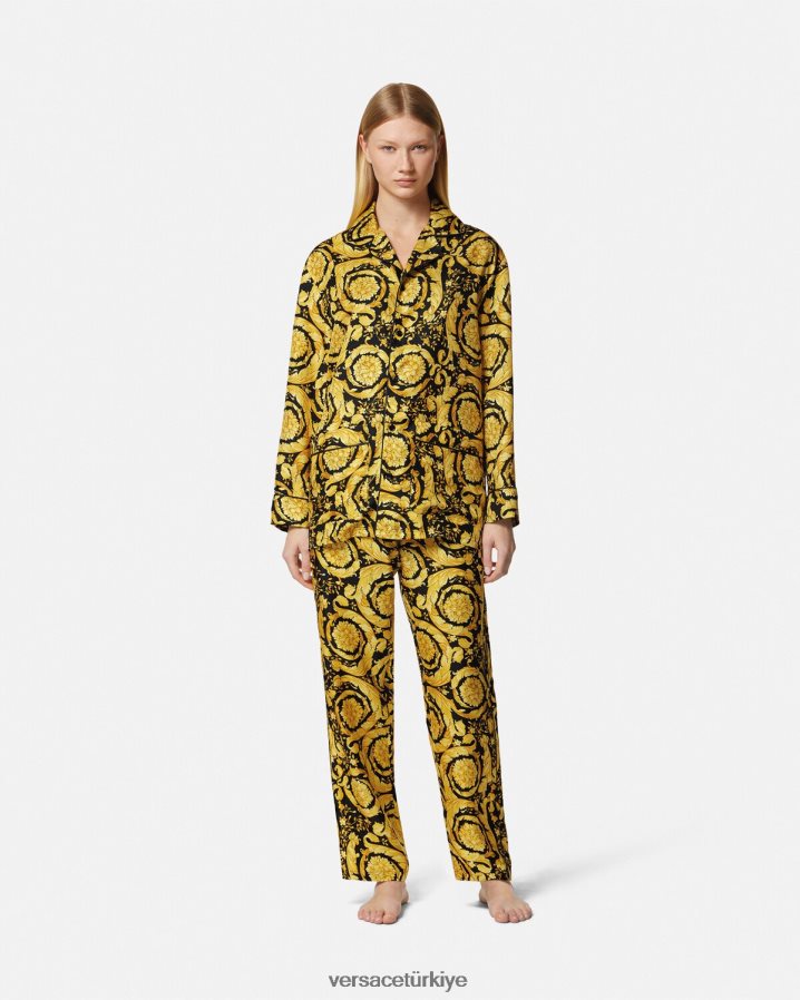 Versace barok desenli ipek pijama altı kadınlar Yazdır iç çamaşırı ve plaj kıyafeti B0HHR81026