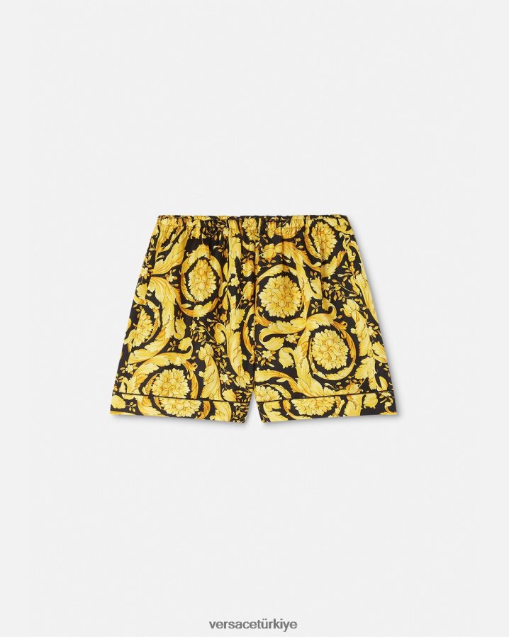 Versace barok desenli ipek pijama şort kadınlar Yazdır iç çamaşırı ve plaj kıyafeti B0HHR81031
