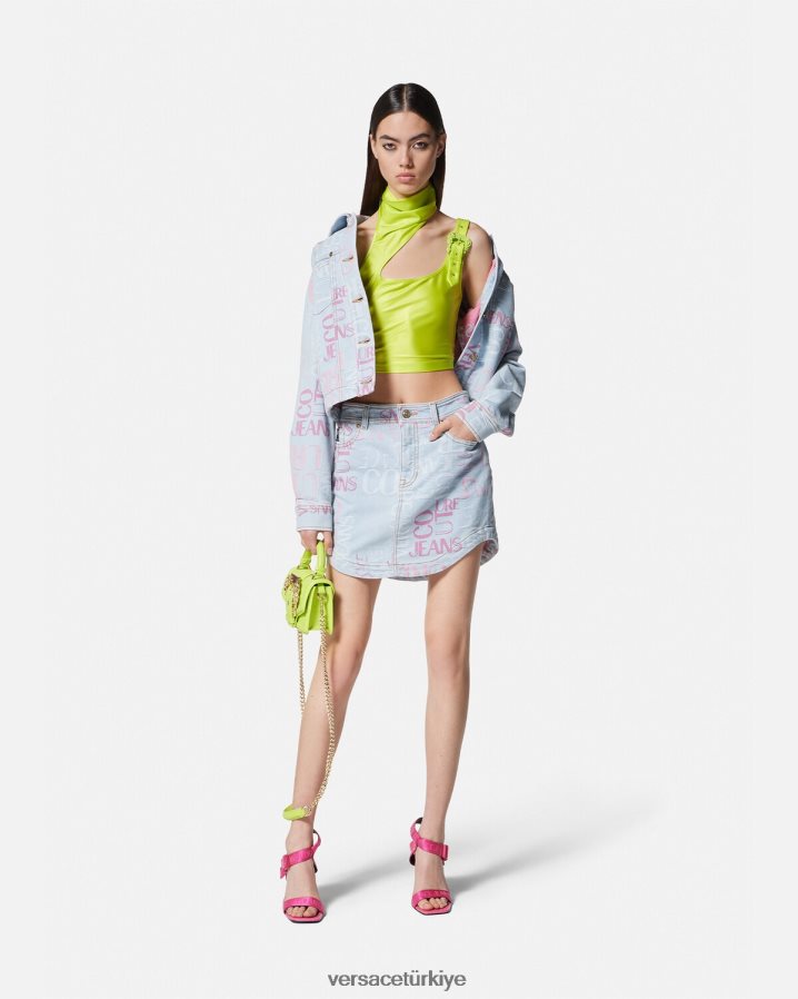 Versace barok tokalı kısa üst kadınlar kireç Giyim B0HHR82217