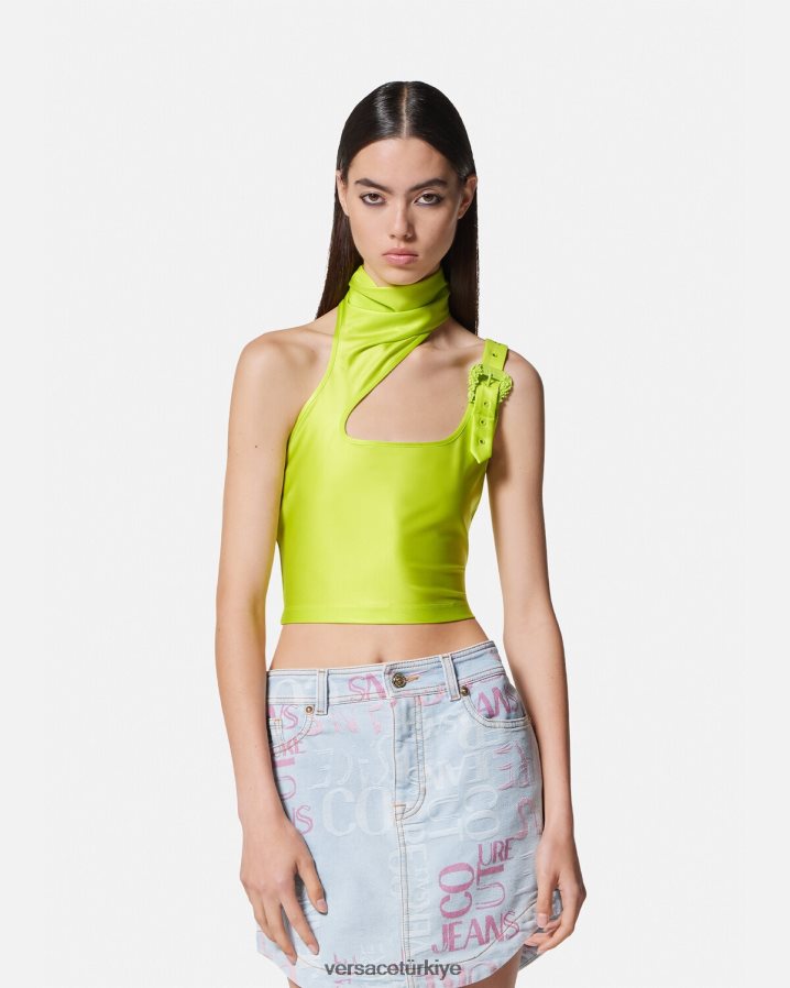 Versace barok tokalı kısa üst kadınlar kireç Giyim B0HHR82217