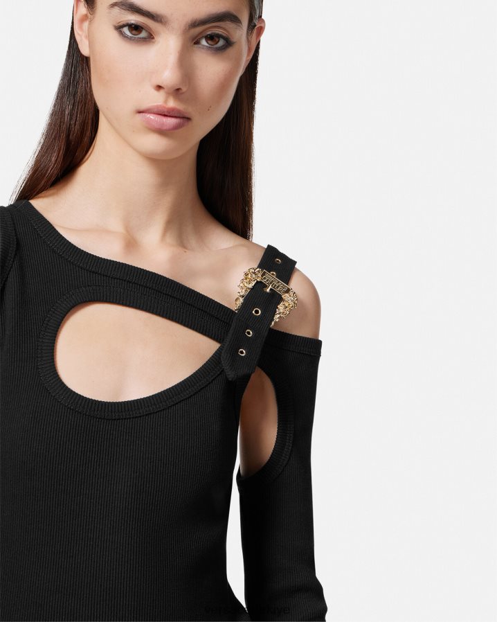 Versace barok tokalı kesik üst kadınlar siyah Giyim B0HHR82147