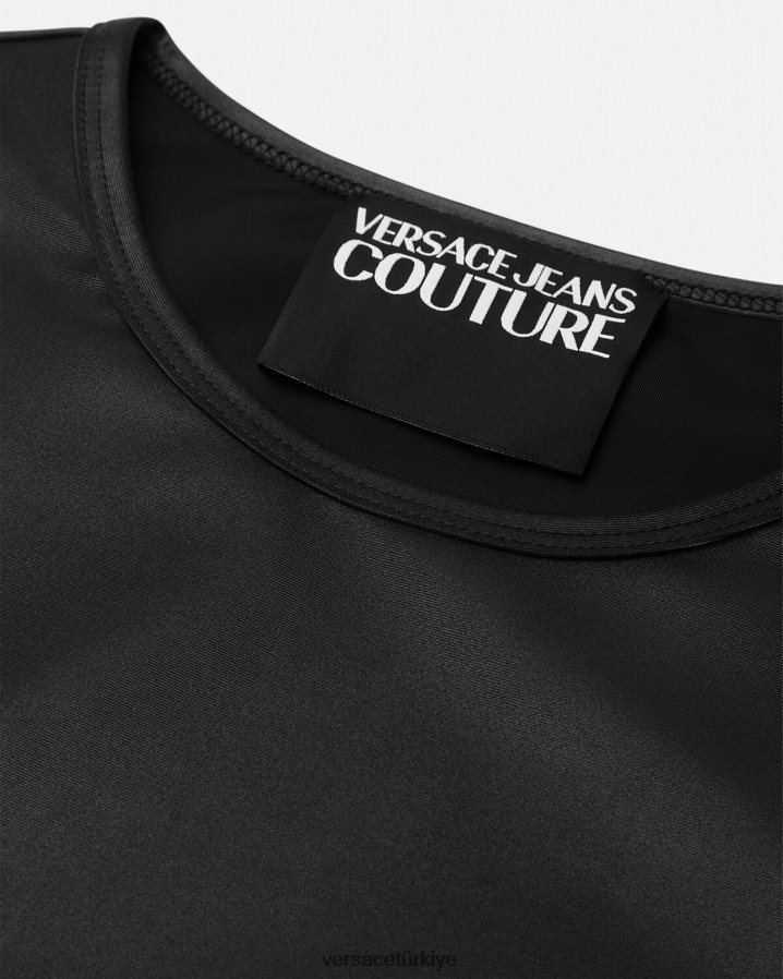 Versace logolu kırpma üst kadınlar siyah Giyim B0HHR82146