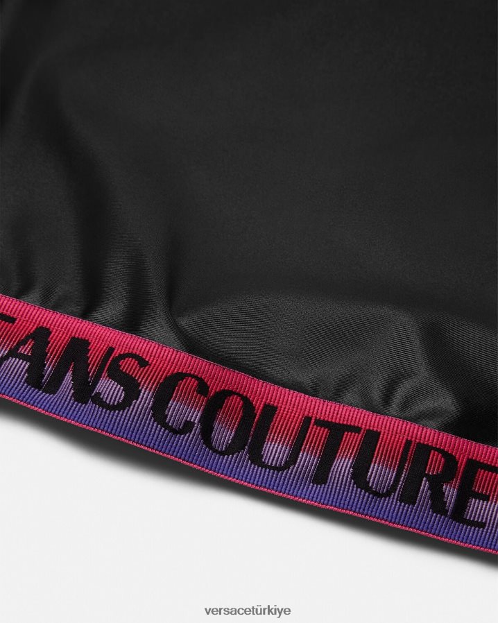 Versace logolu kırpma üst kadınlar siyah Giyim B0HHR82146