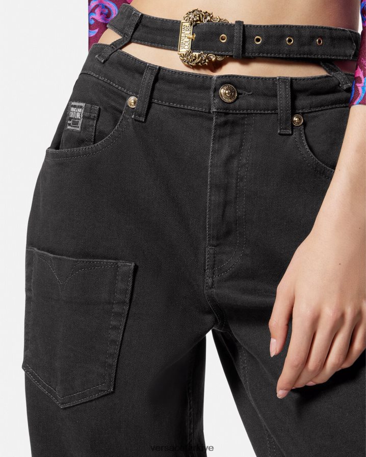Versace barok toka kot kadınlar siyah Giyim B0HHR82148