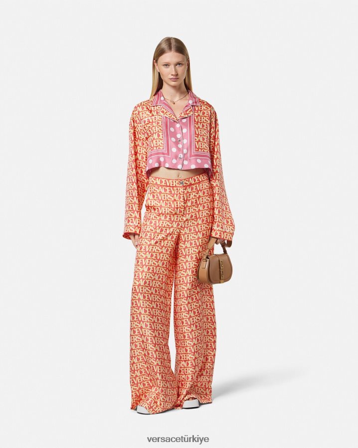 Versace allover ipek pantolon kadınlar Yazdır Giyim B0HHR8192