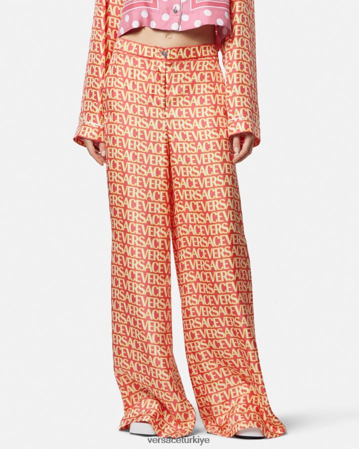 Versace allover ipek pantolon kadınlar Yazdır Giyim B0HHR8192