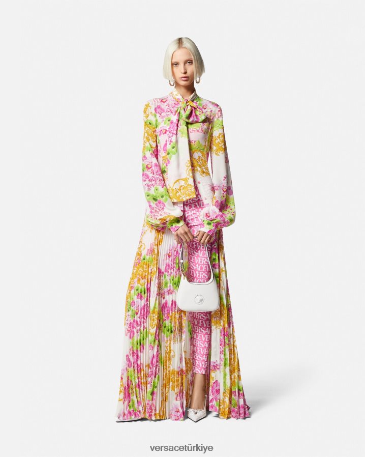 Versace allover tayt kadınlar pembe ve baskı Giyim B0HHR8212