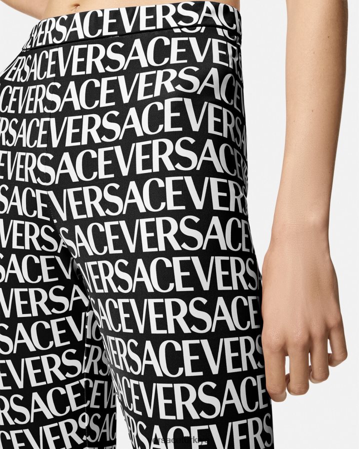 Versace allover tayt kadınlar siyah ve baskı Giyim B0HHR8211
